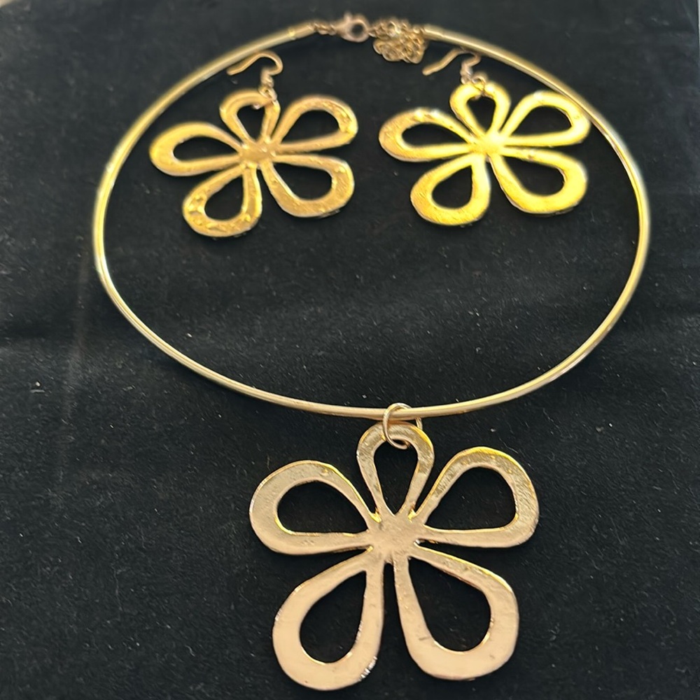 Gold plated Necklace and Earrings set